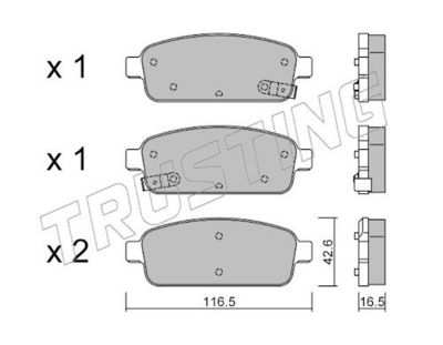 Sada brzdových destiček, kotoučová brzda TRUSTING 857.0