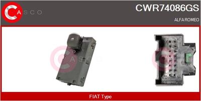 Выключатель, стеклолодъемник CASCO CWR74086GS для ALFA ROMEO STELVIO