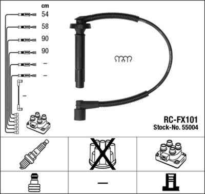 Комплект проводов зажигания NGK 55004 для SUBARU LEGACY