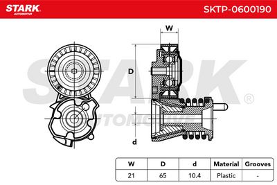 обтящна ролка, пистов ремък STARK SKTP-0600190
