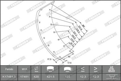 Ferodo Brake Lining Kit, drum brake K17481.1-F3656