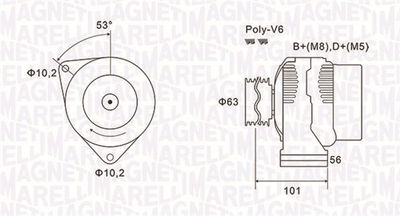 GENERATOR / ALTERNATOR MAGNETI MARELLI 063731152010