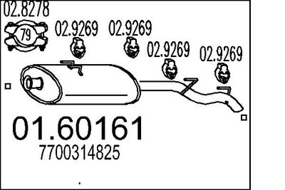 Глушитель выхлопных газов конечный MTS 01.60161 для OPEL MOVANO