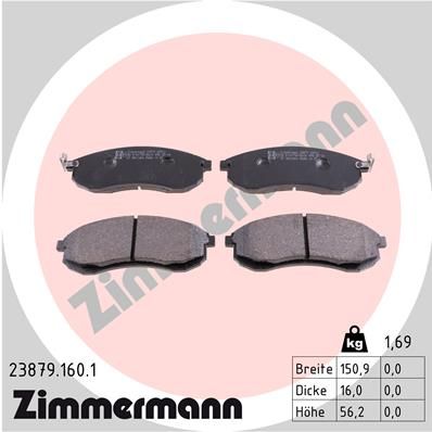 Комплект тормозных колодок, дисковый тормоз ZIMMERMANN 23879.160.1 для MITSUBISHI L200