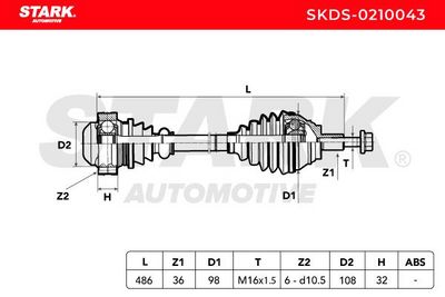 полуоска STARK SKDS-0210043
