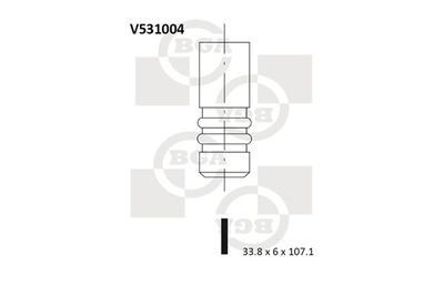 BGA V531004 Клапан впускной  для PEUGEOT EXPERT (Пежо Еxперт)