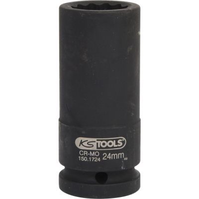 KS Tools 12hranný silový nástrčný ořech na hnací hřídele 3/4", dlouhý, 24 mm 150.1724