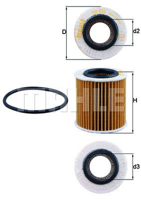 Oljefilter KNECHT OX 834 D