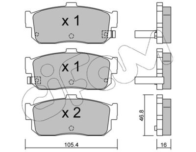Комплект тормозных колодок, дисковый тормоз 822-193-1