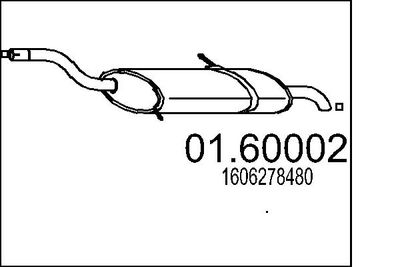 MTS 01.60002 Глушитель выхлопных газов  для PEUGEOT 5008 (Пежо 5008)