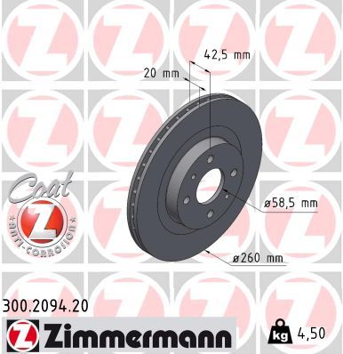 BREMSSCHEIBE ZIMMERMANN 300209420