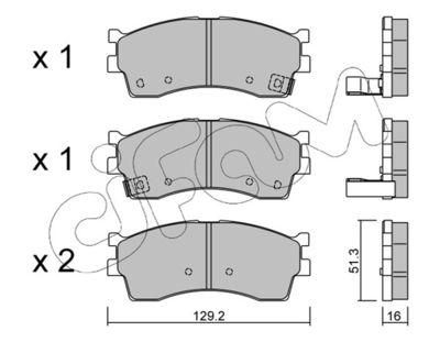 Комплект тормозных колодок, дисковый тормоз CIFAM 822-512-0 для KIA CLARUS