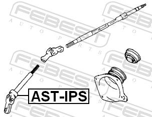 Вал сошки рулевого управления AST-IPS