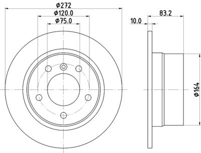 HELLA 8DD 355 104-821 Тормозные диски  для BMW Z3 (Бмв З3)
