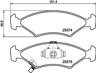 Комплект тормозных колодок, дисковый тормоз HELLA 8DB 355 028-891 для KIA SHUMA