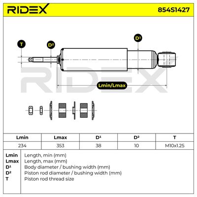 амортисьор RIDEX 854S1427
