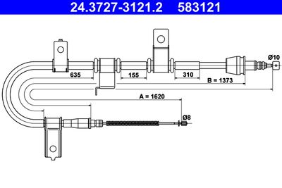 Vajer, parkeringsbroms ATE 24.3727-3121.2