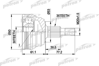 PATRON PCV1189 ШРУС  для SEAT LEON (Сеат Леон)