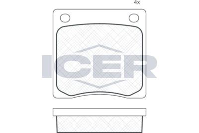 комплект спирачно феродо, дискови спирачки ICER 180113