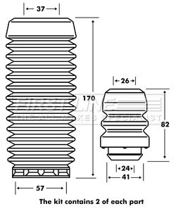 Dust Cover Kit, shock absorber FIRST LINE FPK7050