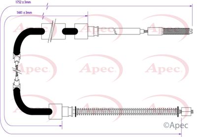 Cable Pull, parking brake APEC CAB1407