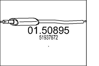 Средний глушитель выхлопных газов MTS 01.50895 для FIAT 500X
