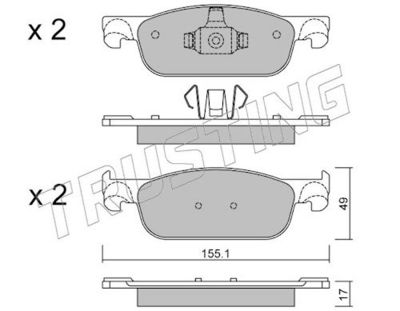 Sada brzdových destiček, kotoučová brzda TRUSTING 1109.0