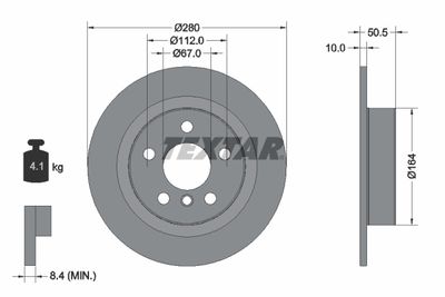 Тормозной диск TEXTAR 92274603 для BMW i3