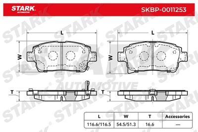 Комплект тормозных колодок, дисковый тормоз Stark SKBP-0011253 для GREAT WALL PERI