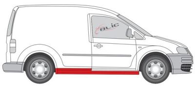 Dorpel aan autozijde Rechts ((EN) galvanised) past: VW CADDY III 2D 03.04-05.15