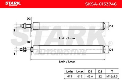 амортисьор STARK SKSA-0133746