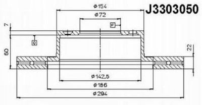 Тормозной диск NIPPARTS J3303050 для MAZDA RX-7