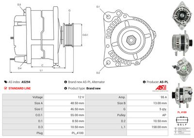 GENERATOR / ALTERNATOR AS-PL A5294 4