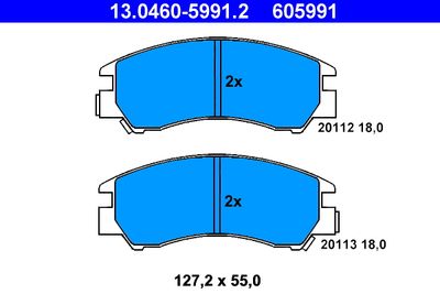 Комплект тормозных колодок, дисковый тормоз ATE 13.0460-5991.2 для SUBARU XT