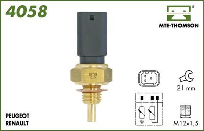 MTE-THOMSON 4058 Датчик температуры охлаждающей жидкости  для OPEL VIVARO (Опель Виваро)