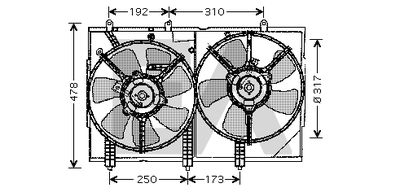 Вентилятор, охлаждение двигателя EACLIMA 33V51022 для CITROËN C-CROSSER