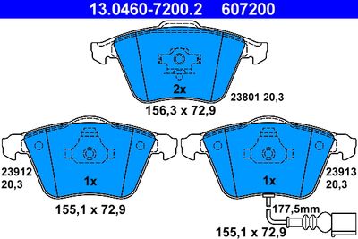 Brake Pad Set, disc brake 13.0460-7200.2