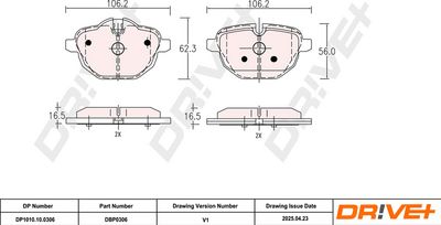 BREMSBELAGSATZ SCHEIBENBREMSE DR!VE+ DP1010100306 2