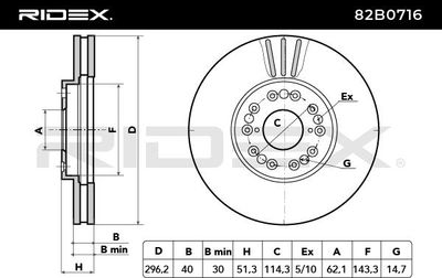 спирачен диск RIDEX 82B0716