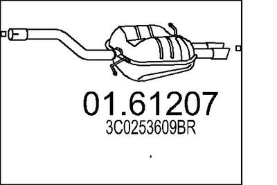Глушитель выхлопных газов конечный MTS 01.61207 для VW PASSAT