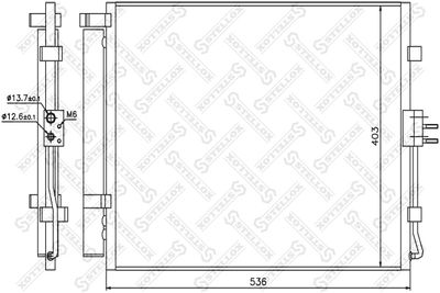Конденсатор, кондиционер STELLOX 10-45709-SX для KIA SOUL