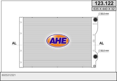 Радиатор, охлаждение двигателя AHE 123.122 для RENAULT AVANTIME