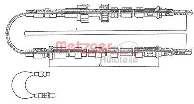 Тросик, cтояночный тормоз METZGER 10.5352 для FORD ORION