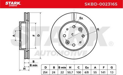 спирачен диск STARK SKBD-0023165