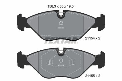 Комплект тормозных колодок, дисковый тормоз TEXTAR 2115402 для SAAB 9000