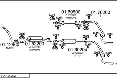 SISTEM DE ESAPAMENT MTS FIAT92930A014362