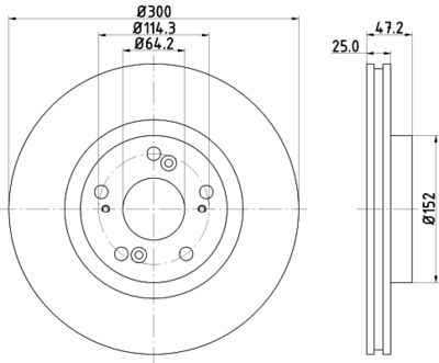 Тормозной диск HELLA 8DD 355 118-701 для ACURA TL