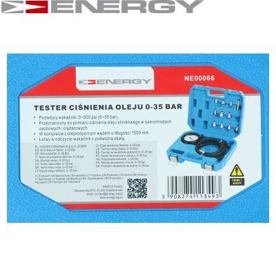 ENERGY - Tester tlaku oleja 0-35 bar