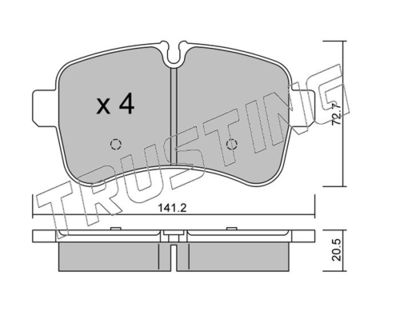 Zestaw klocków hamulcowych, hamulce tarczowe TRUSTING 727.0