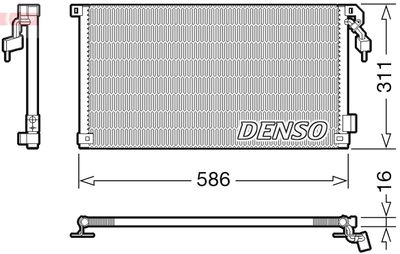 Конденсатор, кондиционер DENSO DCN21012 для PEUGEOT 106